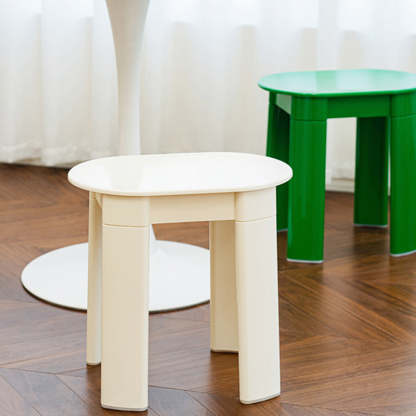 Nordic Macaron Oval Plastic Chair — Pink