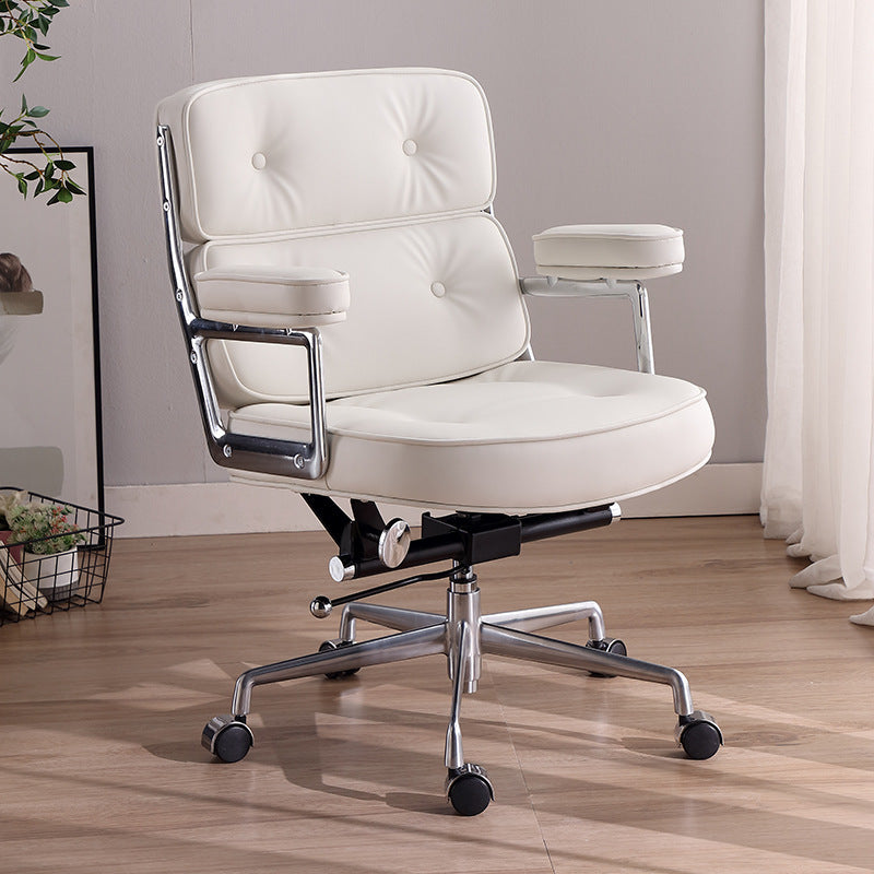 Minimalist Swivel Liftable Leather Desk Chair