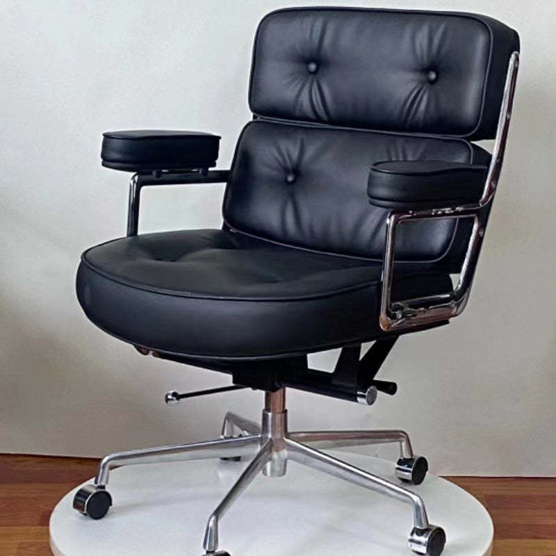 Minimalist Swivel Liftable Leather Desk Chair