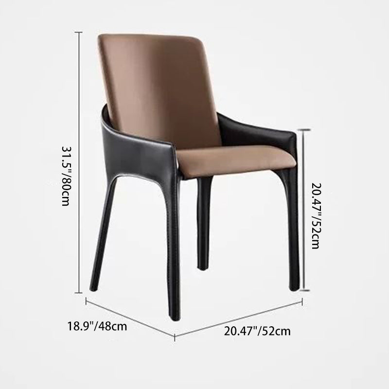Minimalist Metal Leather Dining Chair