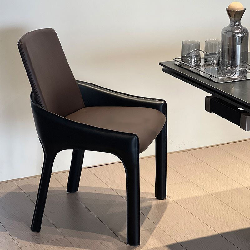 Lighom minimalist black dining chairs & benches in metal leather