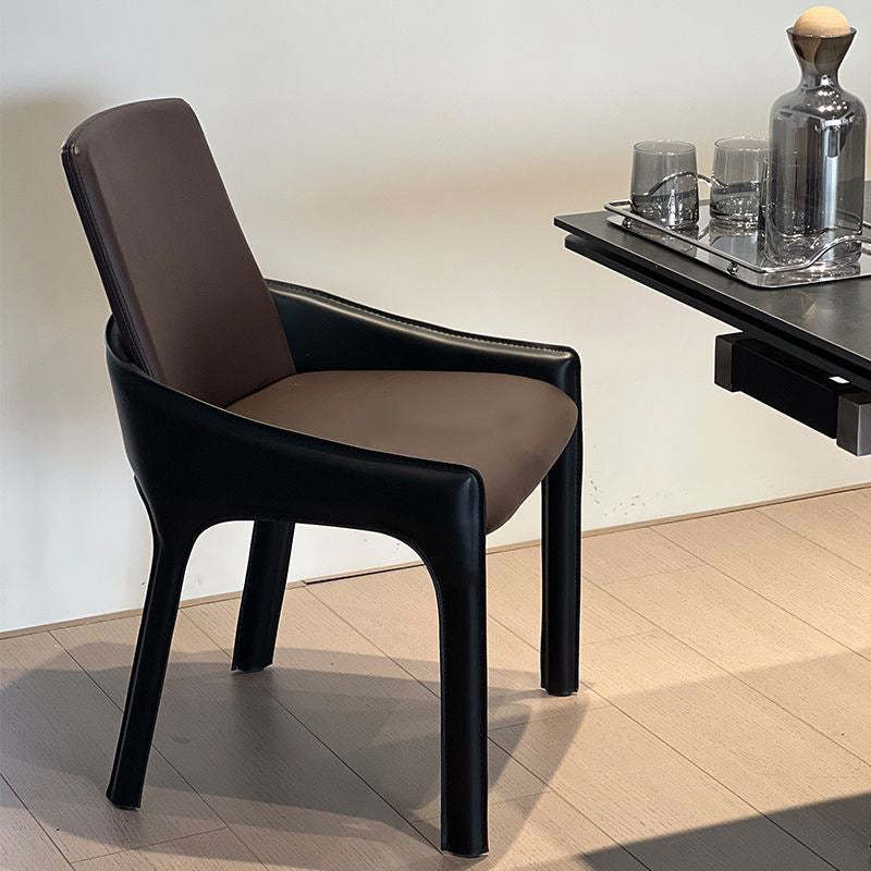 Minimalist Metal Leather Dining Chair