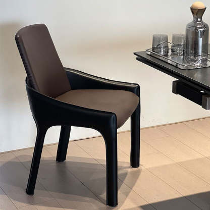 Minimalist Metal Leather Dining Chair
