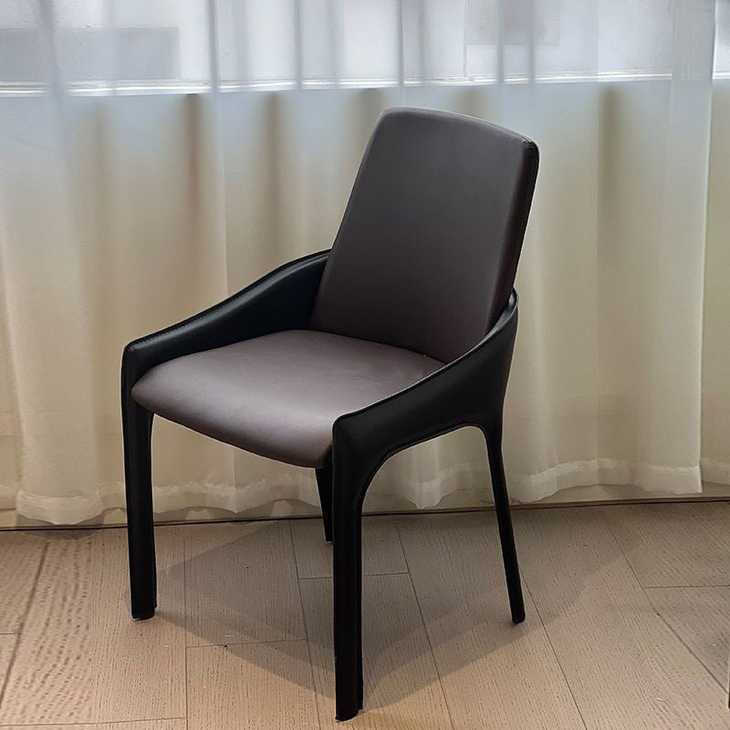 Minimalist Metal Leather Dining Chair