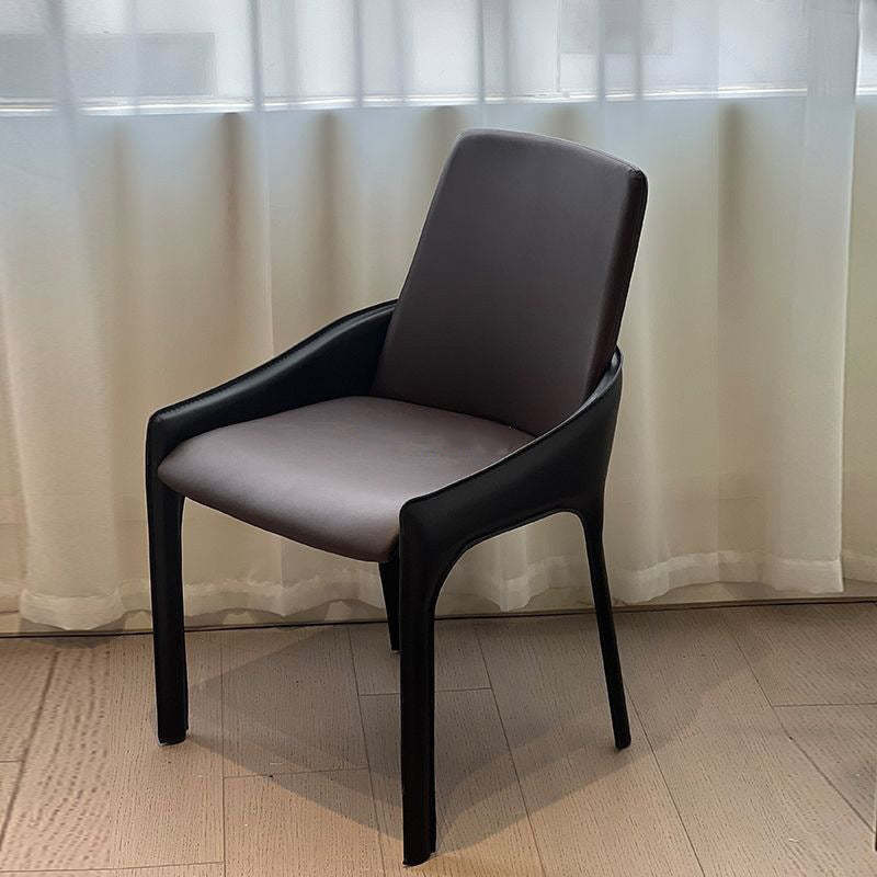 Minimalist Metal Leather Dining Chair