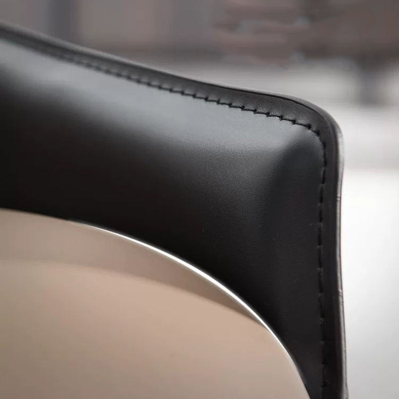 Minimalist Metal Leather Dining Chair