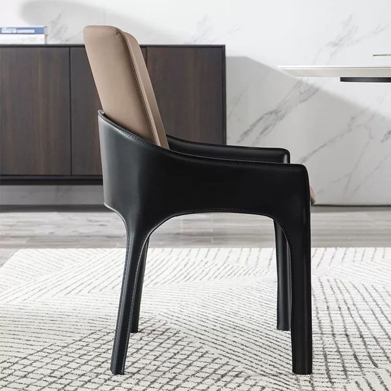 Minimalist Metal Leather Dining Chair