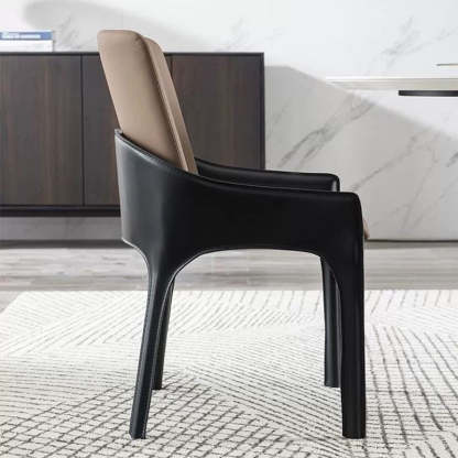 Minimalist Metal Leather Dining Chair