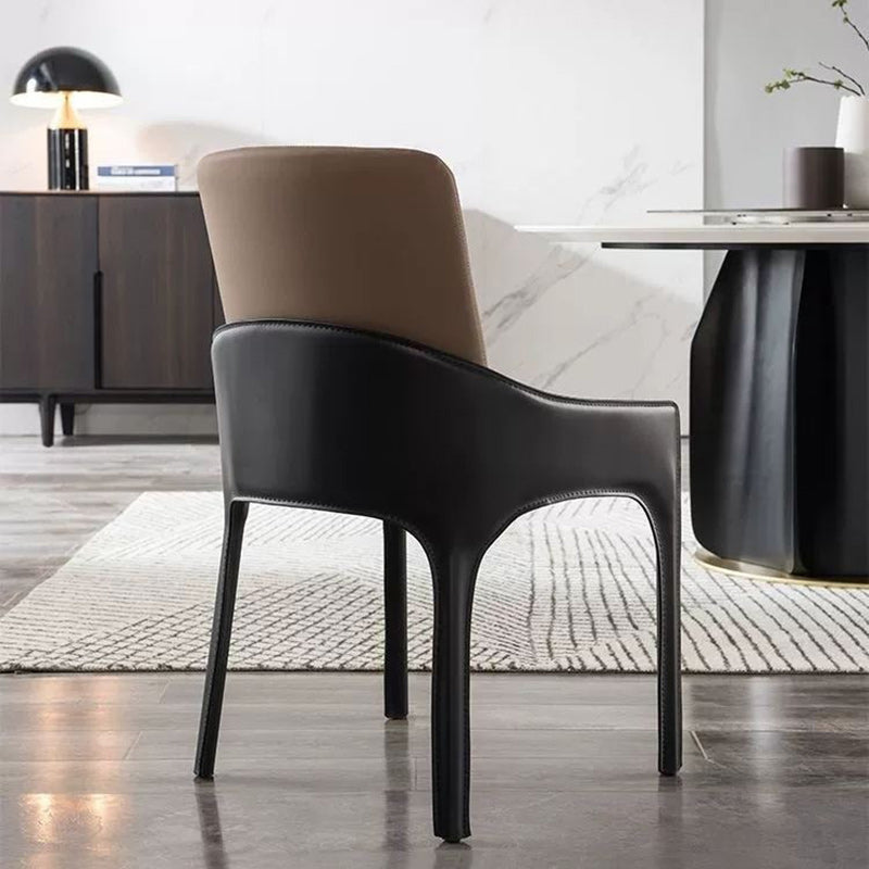 Minimalist Metal Leather Dining Chair