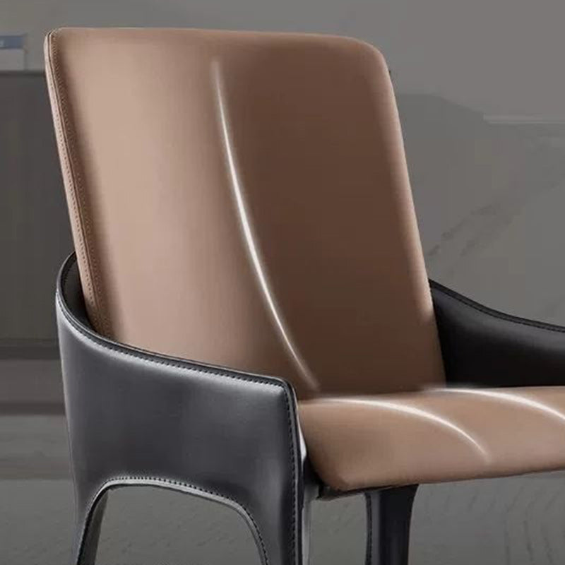 Minimalist Metal Leather Dining Chair