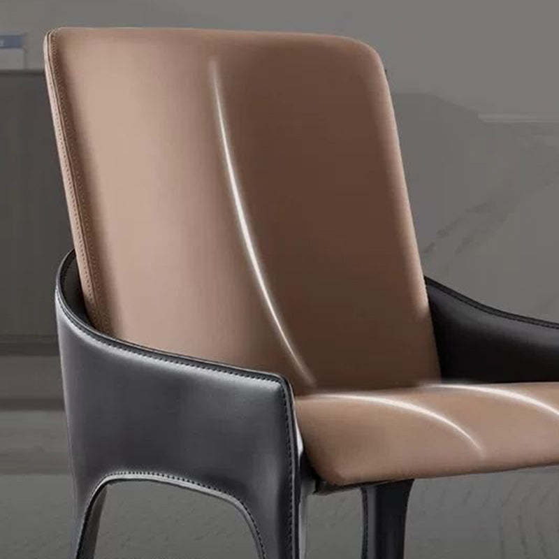 Minimalist Metal Leather Dining Chair