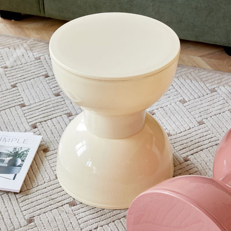 Nordic Cream Cone Oval Plastic Chair — B / Gray