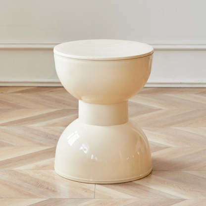 Nordic Cream Cone Oval Plastic Chair