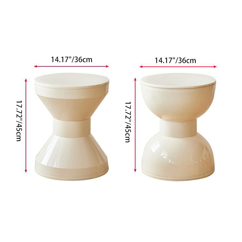 Nordic Cream Cone Oval Plastic Chair — A / Green