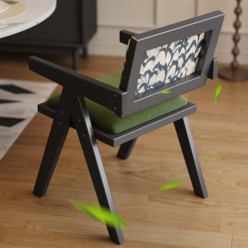Vintage Wood Fabric Armchair