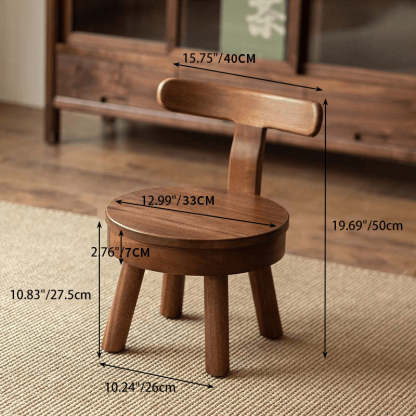 Minimalist Swivel Kids Round Wood Chair