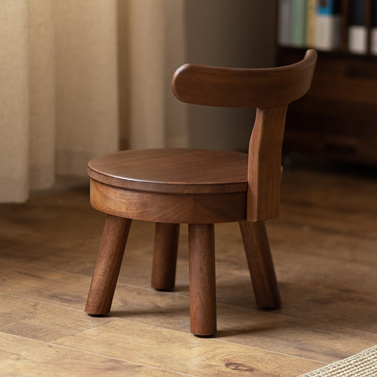 Minimalist kids round wood accent chairs