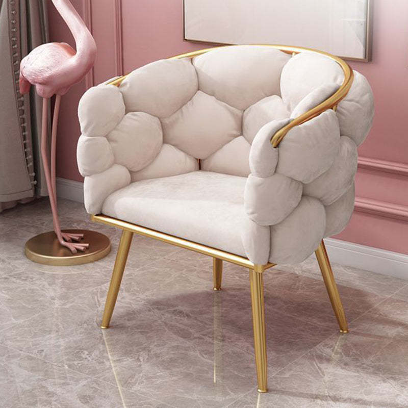 Art Deco Bubble Metal Fabric Vanity Stool