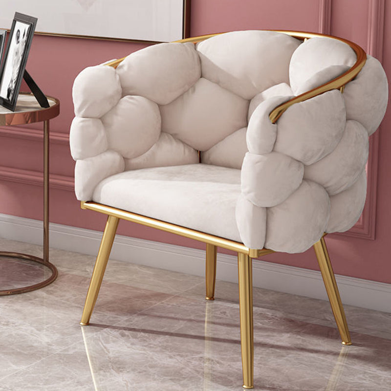 Art Deco Bubble Metal Fabric Vanity Stool