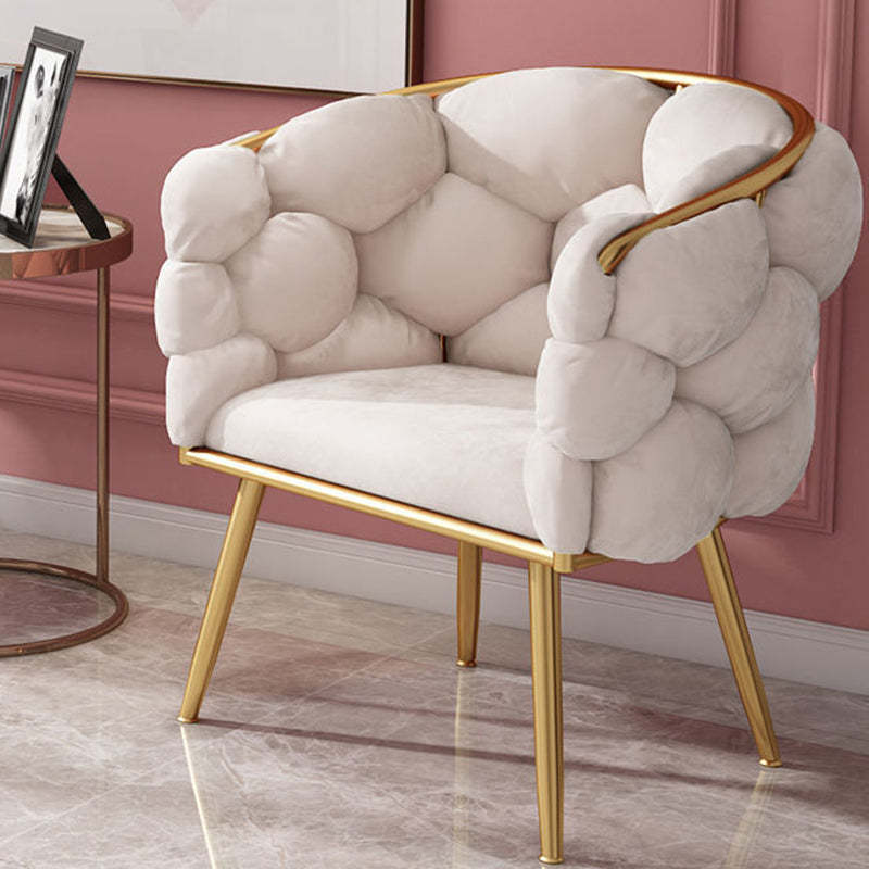 Art Deco Bubble Metal Fabric Vanity Stool
