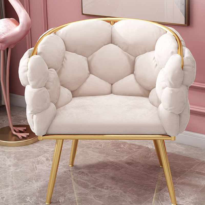 Art Deco Bubble Metal Fabric Vanity Stool