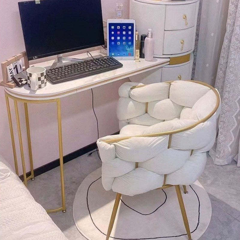 White art deco art vanity stools