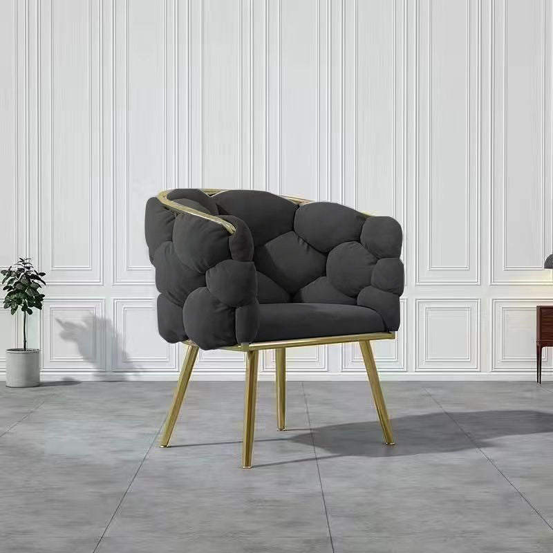 Art Deco Bubble Metal Fabric Vanity Stool