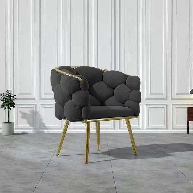 Art Deco Bubble Metal Fabric Vanity Stool