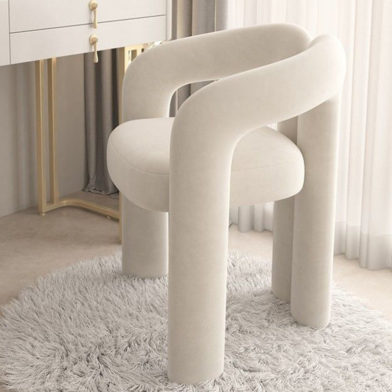 Nordic Cream Metal Velvet Vanity Stool