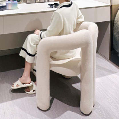 Nordic Cream Metal Velvet Vanity Stool