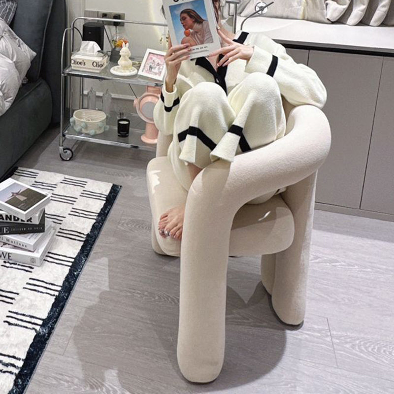 Nordic Cream Metal Velvet Vanity Stool