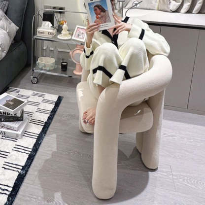 Nordic Cream Metal Velvet Vanity Stool