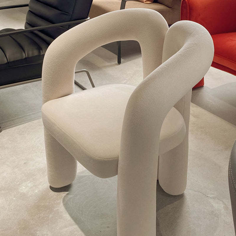 Nordic Cream Metal Velvet Vanity Stool