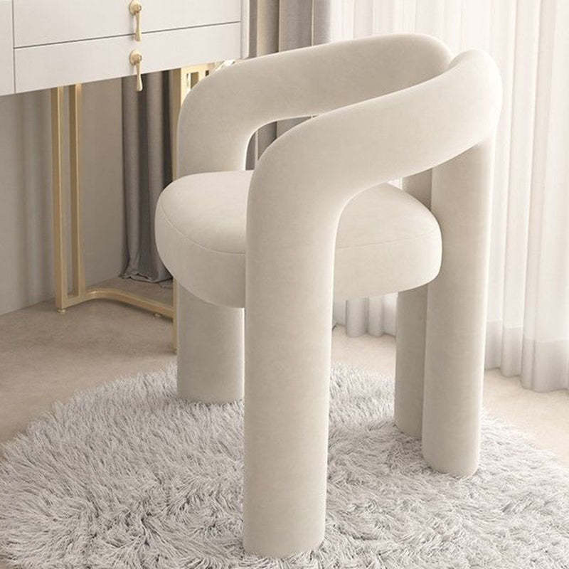 Nordic Cream Metal Velvet Vanity Stool