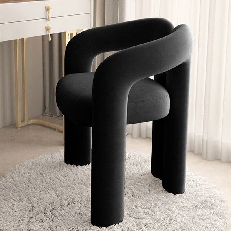 Nordic Cream Metal Velvet Vanity Stool