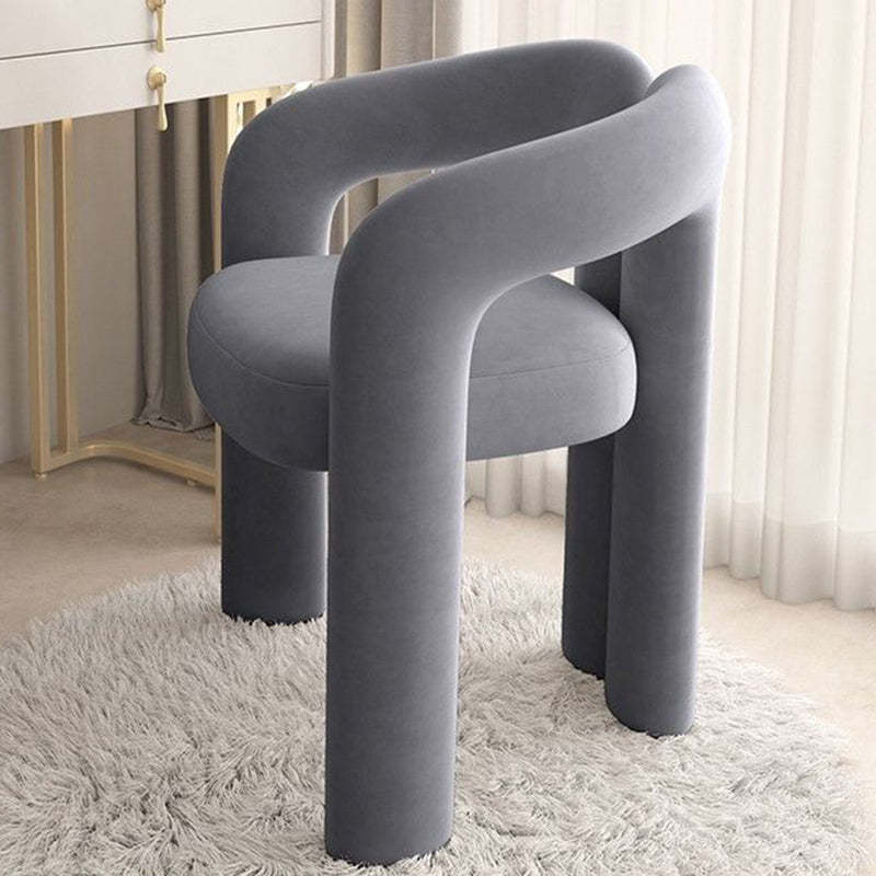 Nordic Cream Metal Velvet Vanity Stool