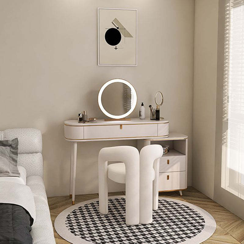 Nordic Cream Metal Velvet Vanity Stool — Black