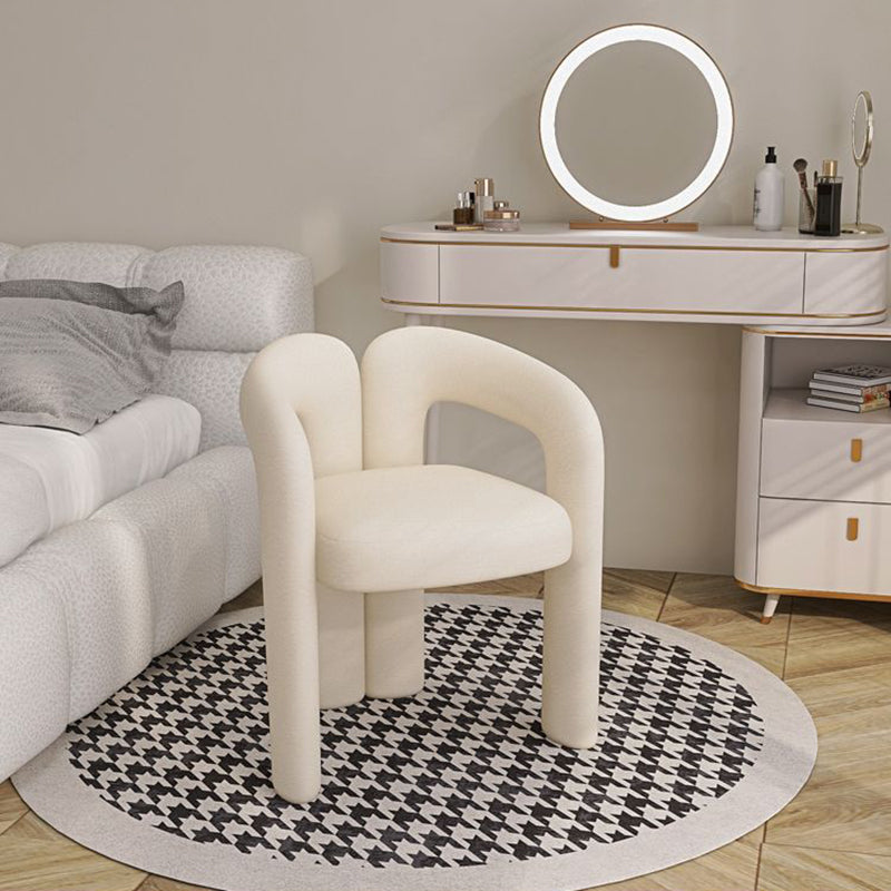 Nordic Cream Metal Velvet Vanity Stool