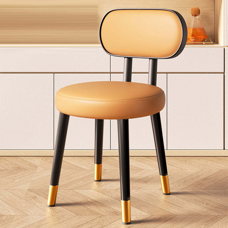 Lighom nordic gray dining chairs & benches in leather steel