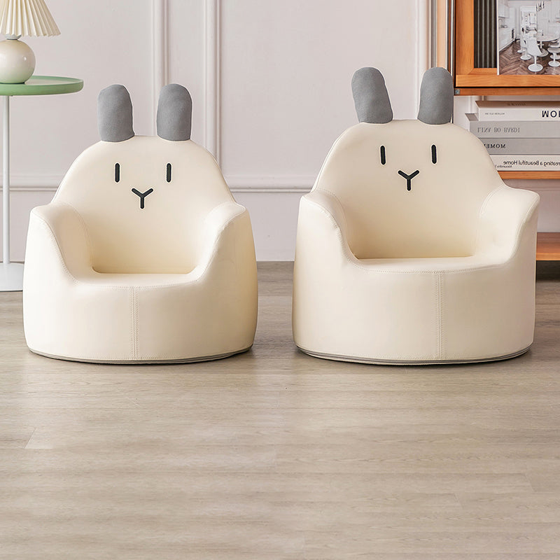 Contemporary Baby Rabbit Dinosaur Bear Leather Accent Chair — Pink