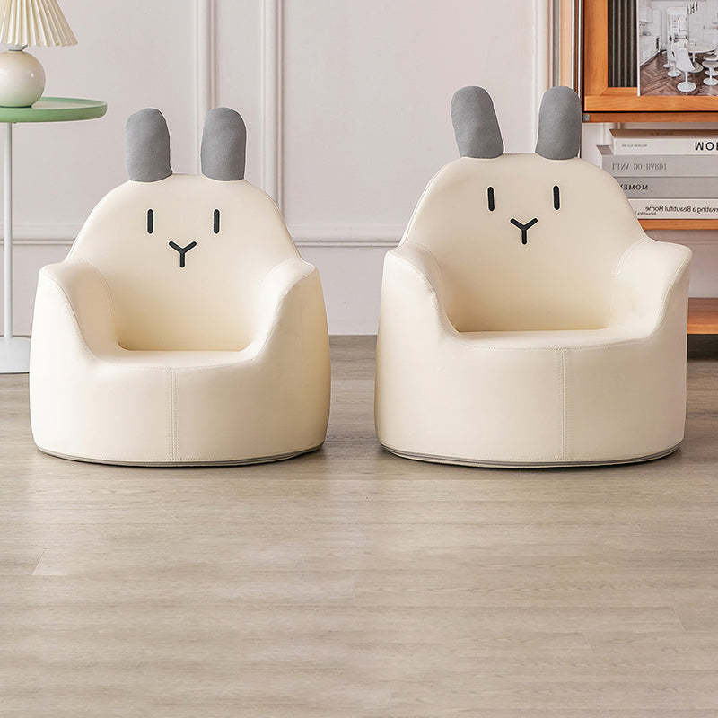 Contemporary Baby Rabbit Dinosaur Bear Leather Accent Chair — Pink