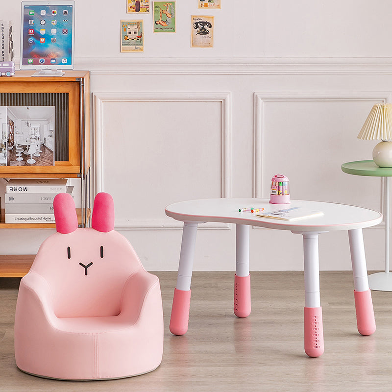 Contemporary Baby Rabbit Dinosaur Bear Leather Accent Chair — Beige Dinosaur