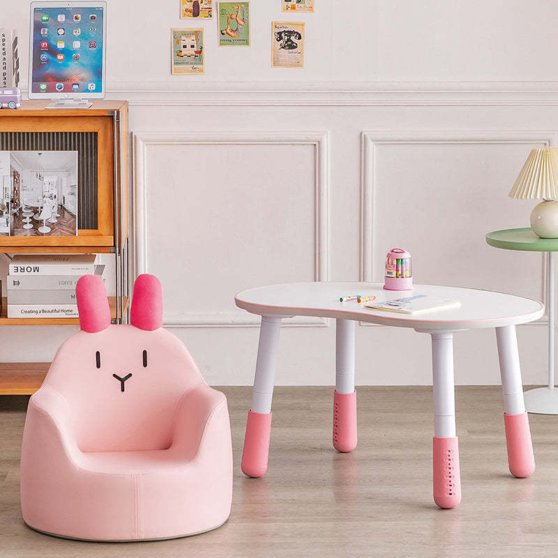 Contemporary Baby Rabbit Dinosaur Bear Leather Accent Chair — Beige Dinosaur