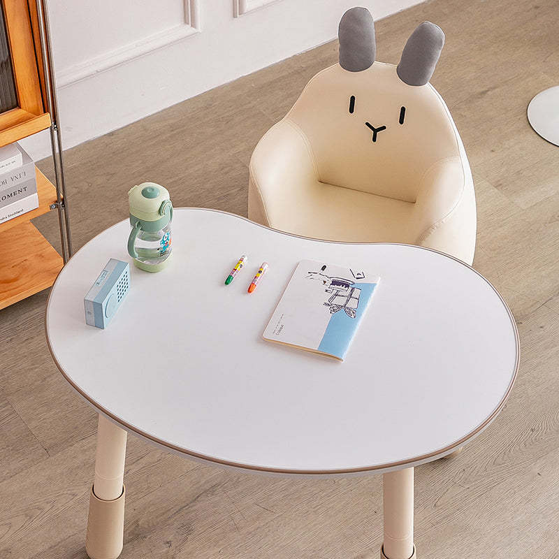 Contemporary Baby Rabbit Dinosaur Bear Leather Accent Chair — Beige Rabbit