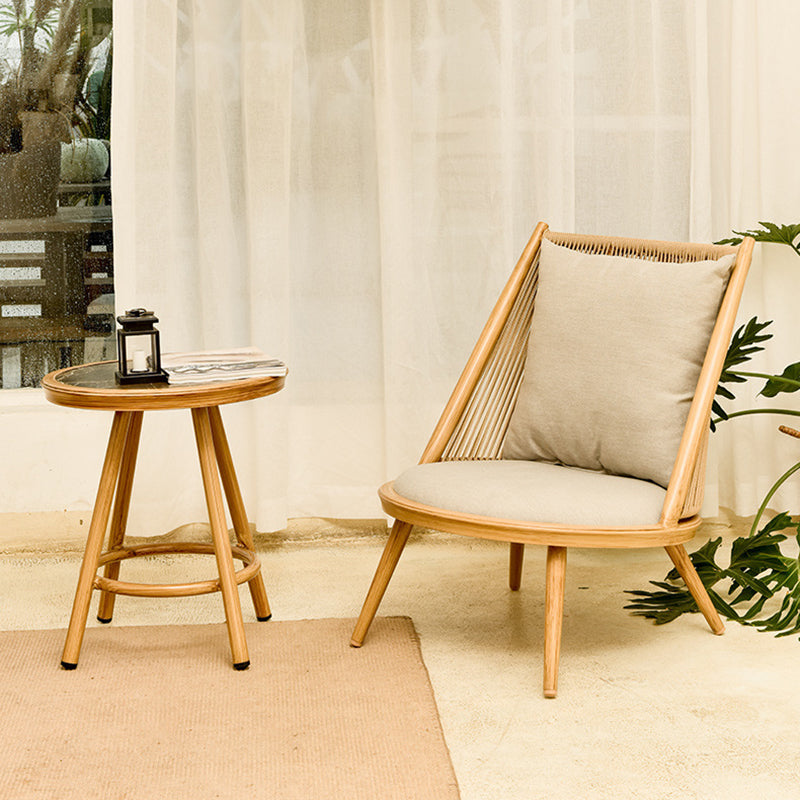 Traditional Rustic Aluminum Rattan Accent Chair