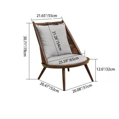 Traditional Rustic Aluminum Rattan Accent Chair