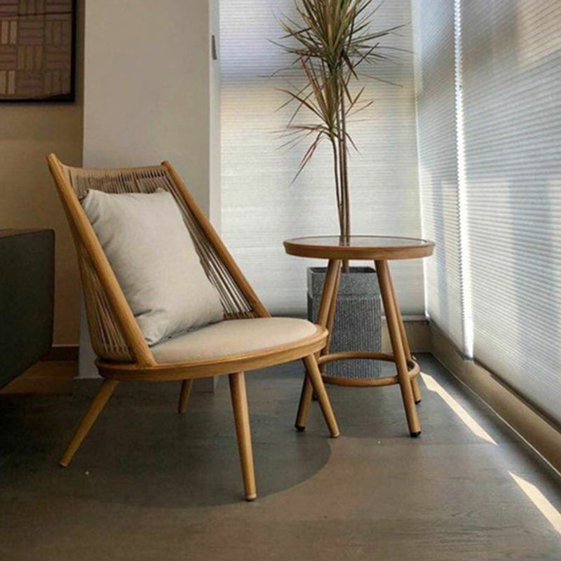 Traditional Rustic Aluminum Rattan Accent Chair