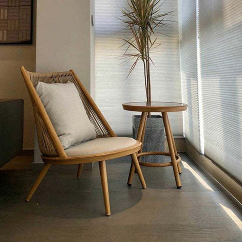 Traditional Rustic Aluminum Rattan Accent Chair