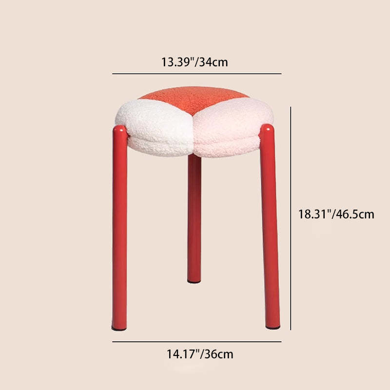 Minimalist Round Metal Teddy Velvet Chair — Green