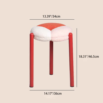 Minimalist Round Metal Teddy Velvet Chair — Green